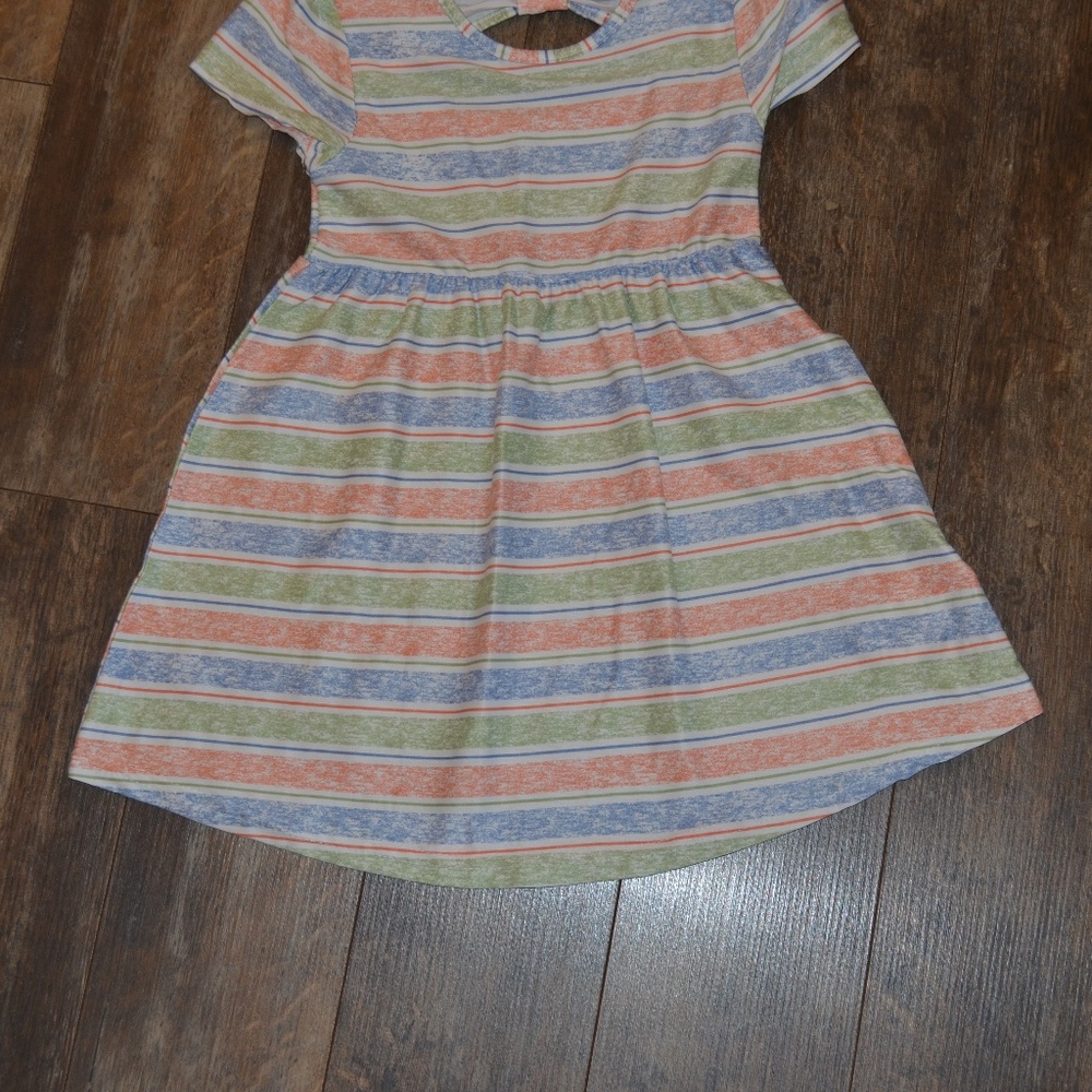 Picapino Dress - Orange, Blue and Green Stripes - Picture 3 of 6